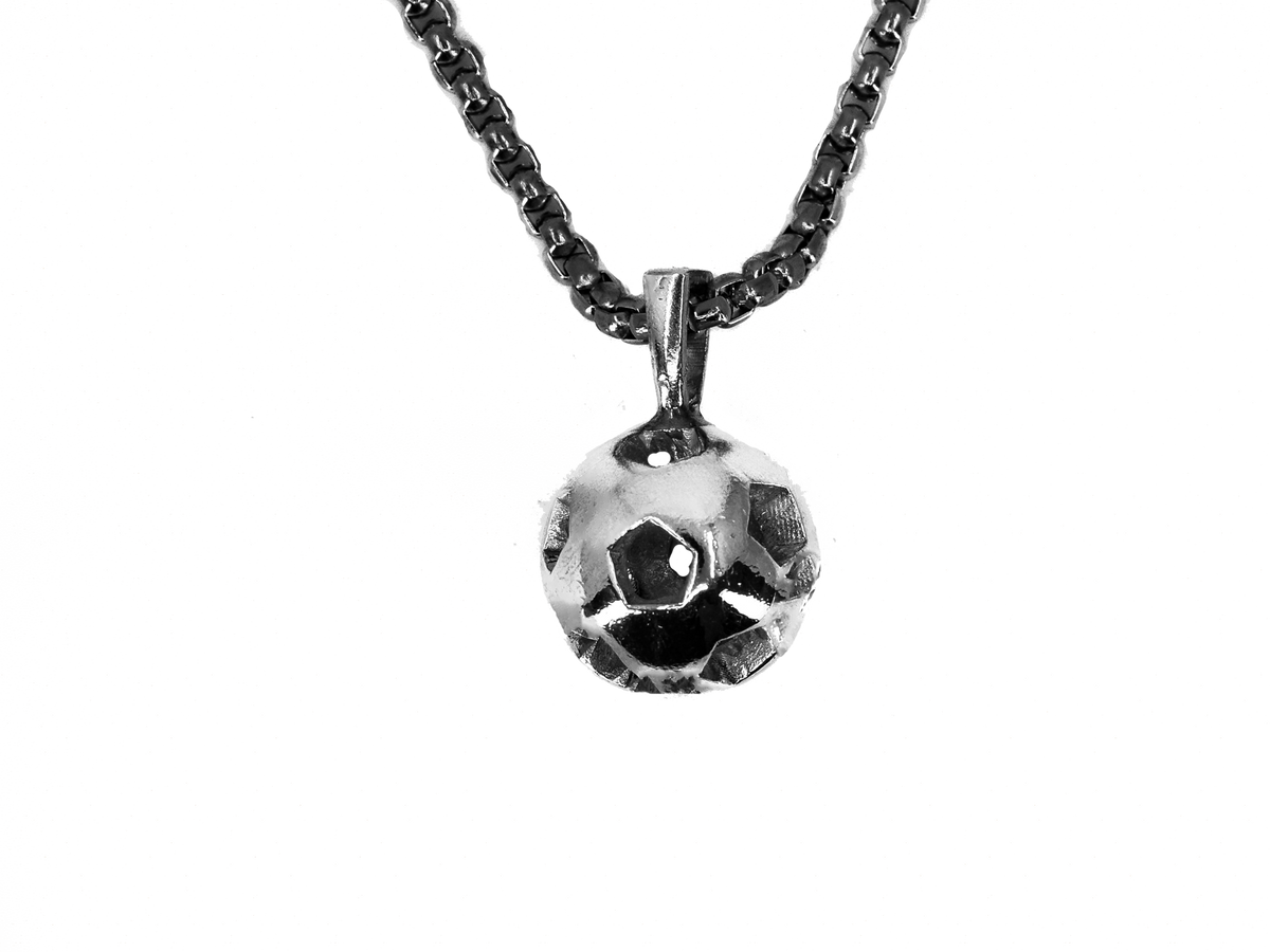 Football Ball - Handmade 925 Sterling Silver Necklace