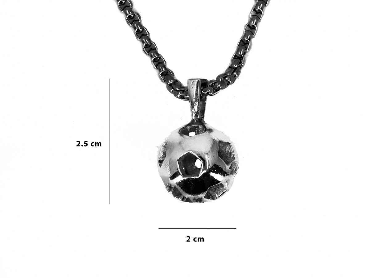 Football Ball - Handmade 925 Sterling Silver Necklace