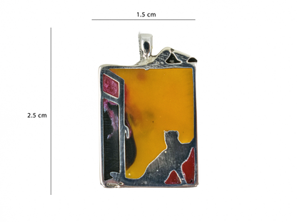 Cat and Woman - Human Landscapes - Handmade 925 Sterling Silver Necklace