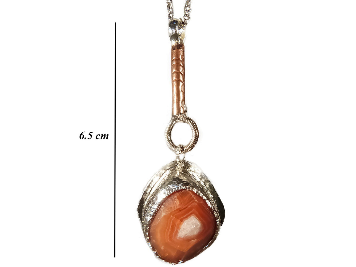 Agat - Handmade 925 Sterling Silver Bronze Necklace
