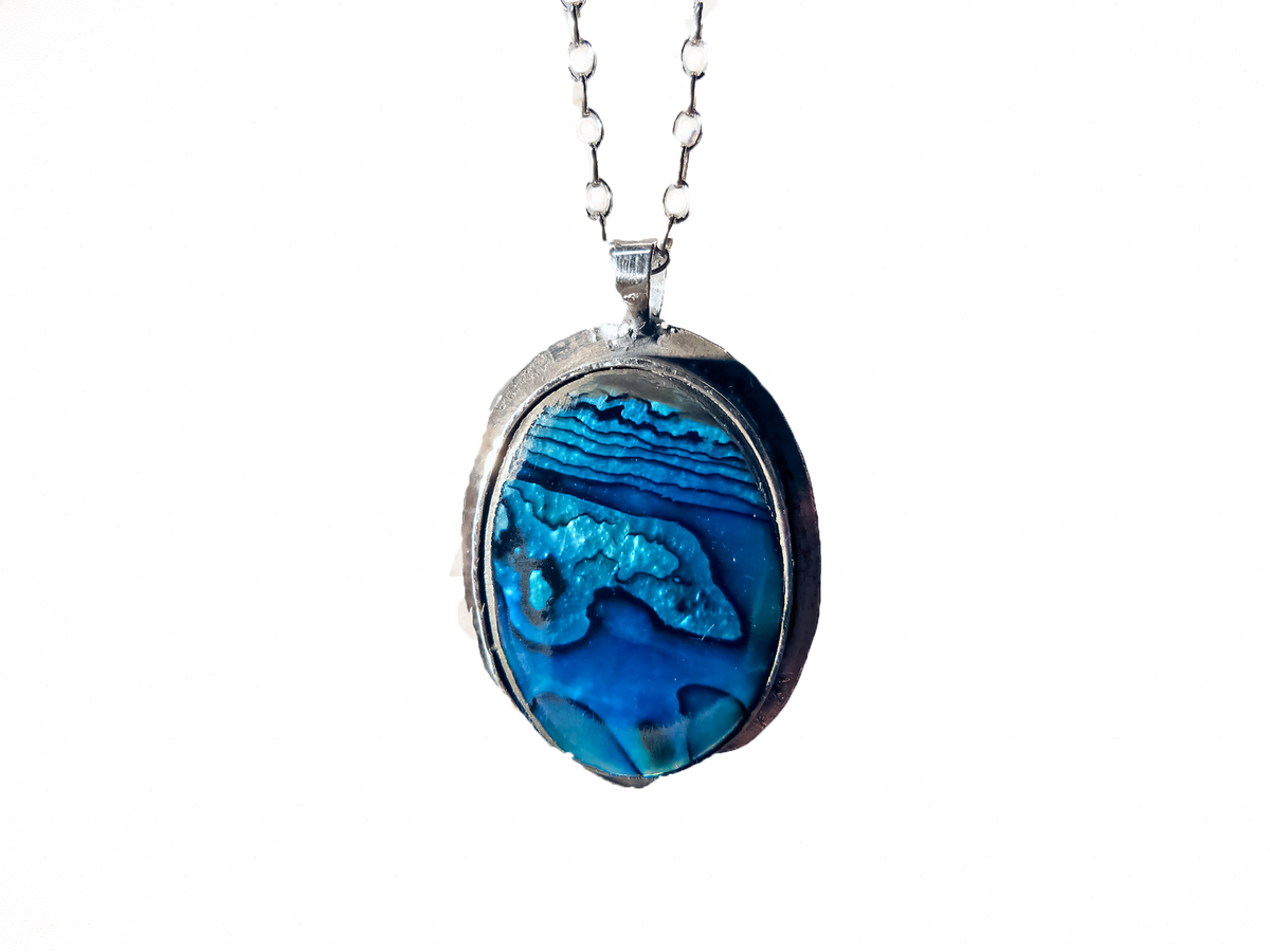 Blue Mother of Pearl - Handmade 925 Sterling Silver Ring