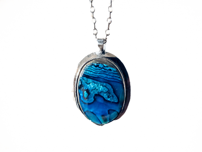 Blue Mother of Pearl - Handmade 925 Sterling Silver Ring