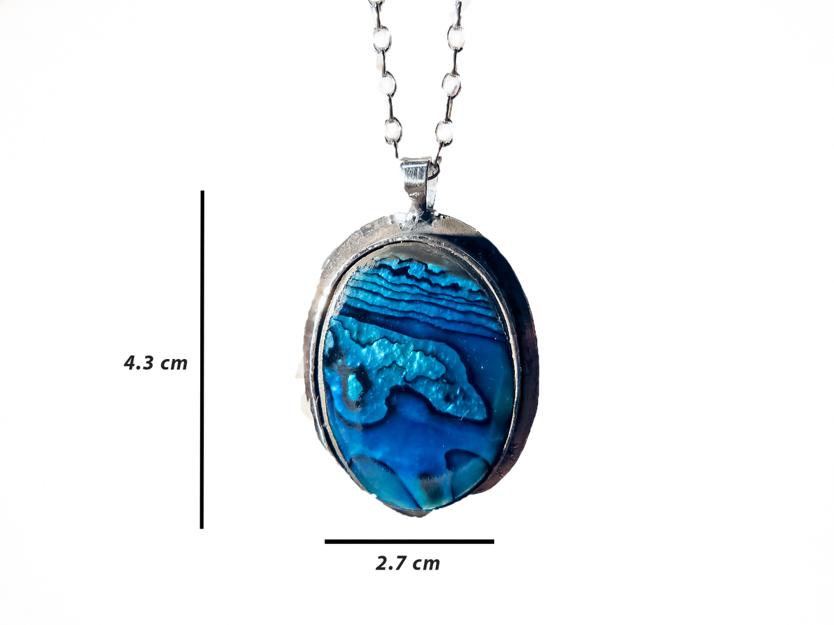 Blue Mother of Pearl - Handmade 925 Sterling Silver Ring