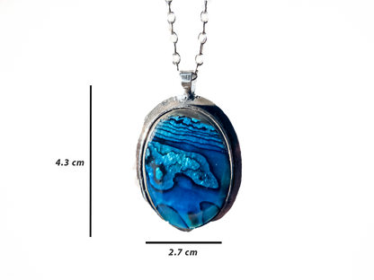 Blue Mother of Pearl - Handmade 925 Sterling Silver Ring