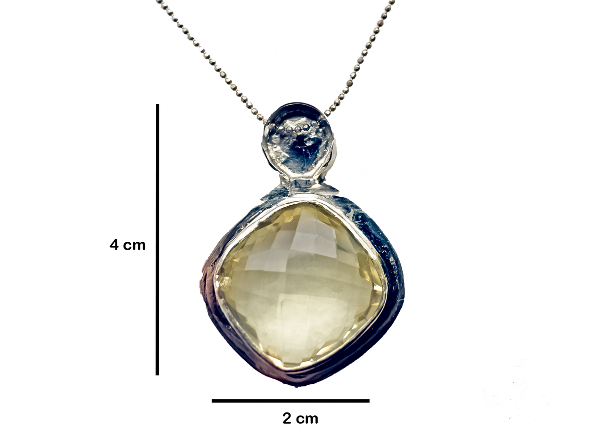 Topaz - El Yapımı 925 Ayar Gümüş Kolye