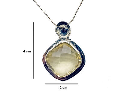 Topaz - El Yapımı 925 Ayar Gümüş Kolye
