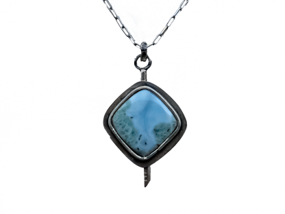 Larimar - El Yapımı 925 Ayar Gümüş Kolye