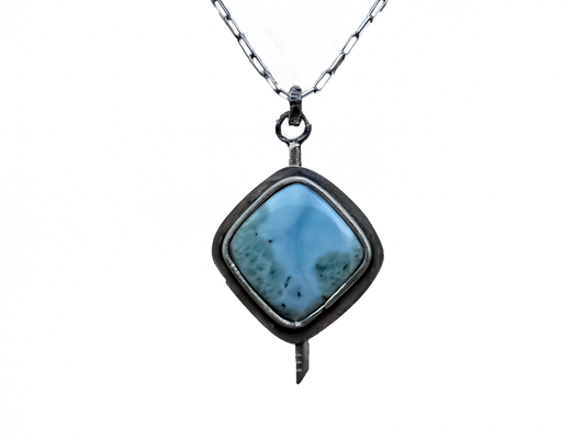 Larimar - El Yapımı 925 Ayar Gümüş Kolye
