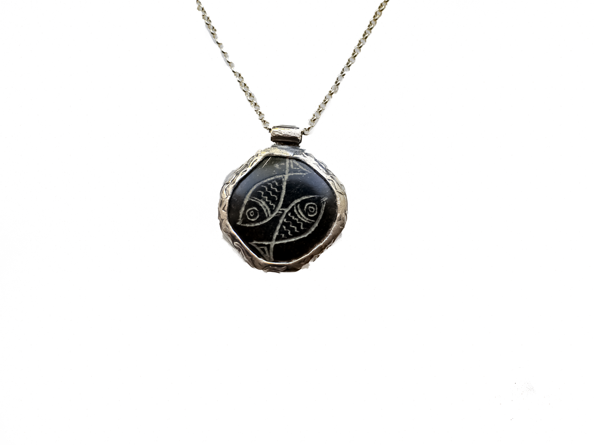 Soapstone - Handmade 925 Sterling Silver Necklace