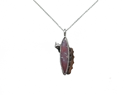 Rhodochrosite - Handmade 925 Sterling Silver Bronze Necklace