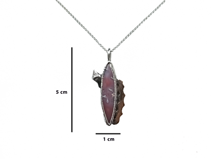 Rhodochrosite - Handmade 925 Sterling Silver Bronze Necklace