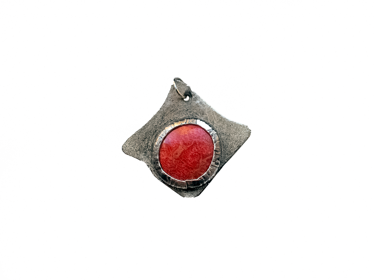 Coral - Handmade 925 Silver Metal Necklace