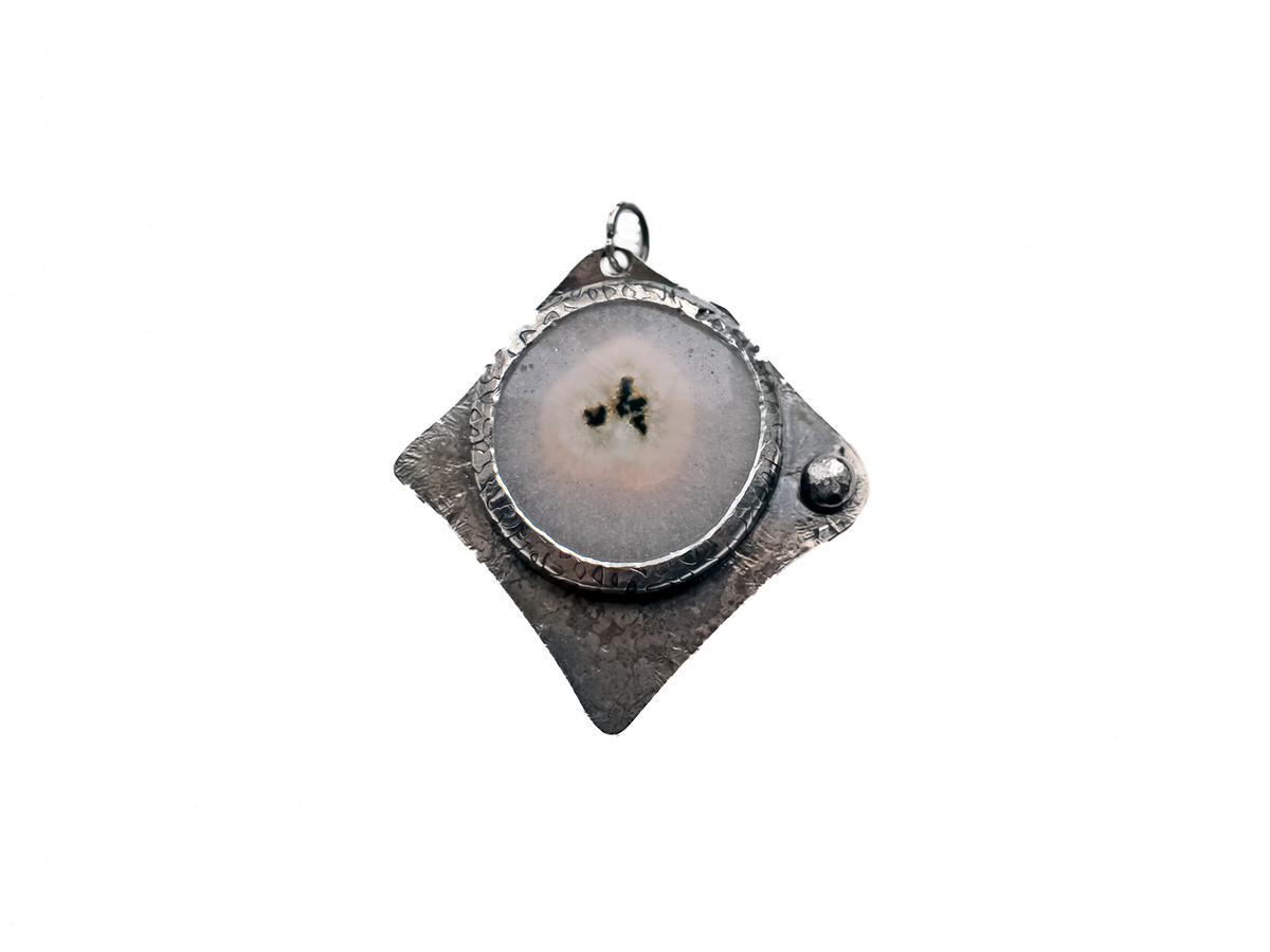 Solar Quartz - Handmade 925 Sterling Silver Metal Necklace