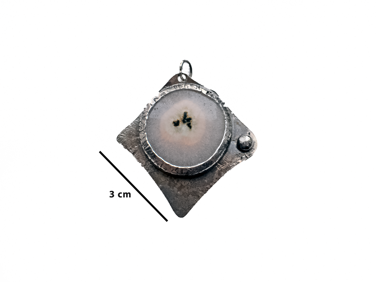 Solar Quartz - Handmade 925 Sterling Silver Metal Necklace