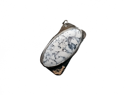 Dendrite Opal - Handmade 925 Sterling Silver Bronze Metal Necklace