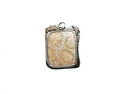 Fossil Coral - Handmade 925 Sterling Silver Bronze Metal Necklace