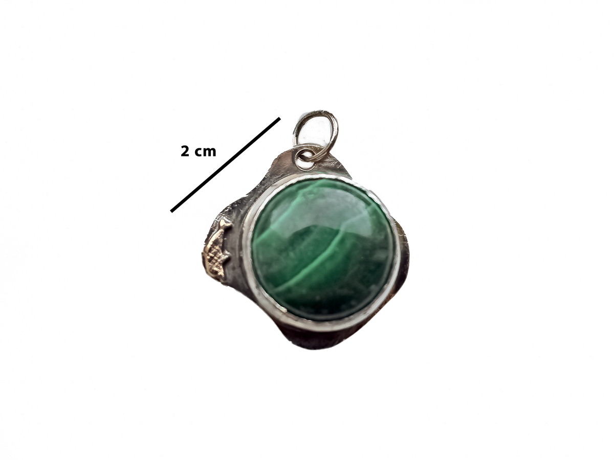 Malachite - Handmade 925 Sterling Silver Bronze Metal Necklace