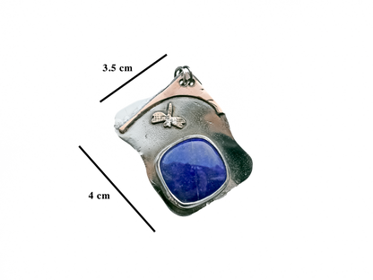 Lapis Lazuli - Handmade 925 Sterling Silver Bronze Metal Necklace
