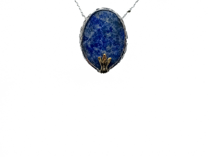 Lapis Lazuli - El Yapımı 925 Ayar Gümüş Pirinç Kolye