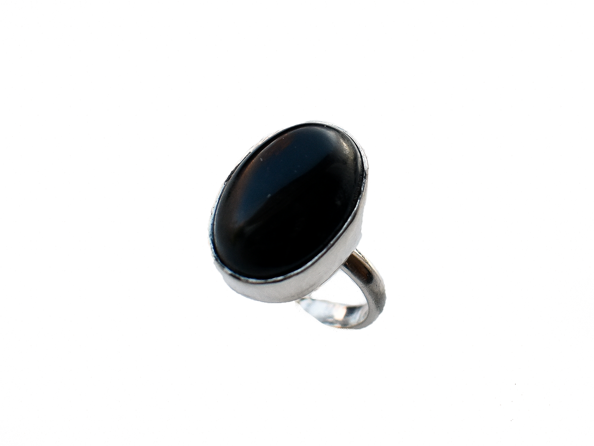 Obsidiyan - El Yapımı 925 Ayar Gümüş Yüzük