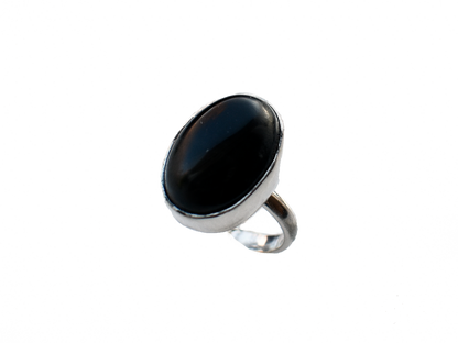 Obsidiyan - El Yapımı 925 Ayar Gümüş Yüzük