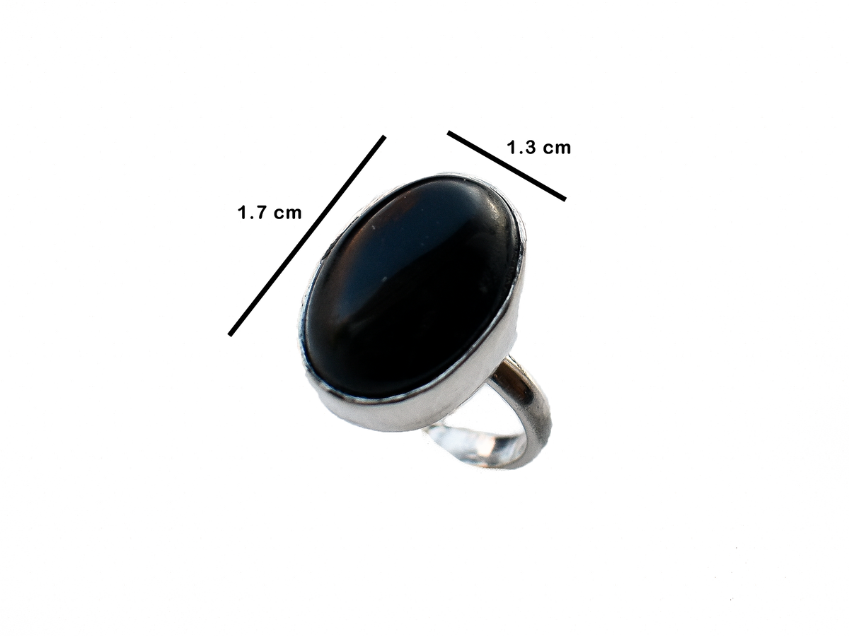 Obsidiyan - El Yapımı 925 Ayar Gümüş Yüzük
