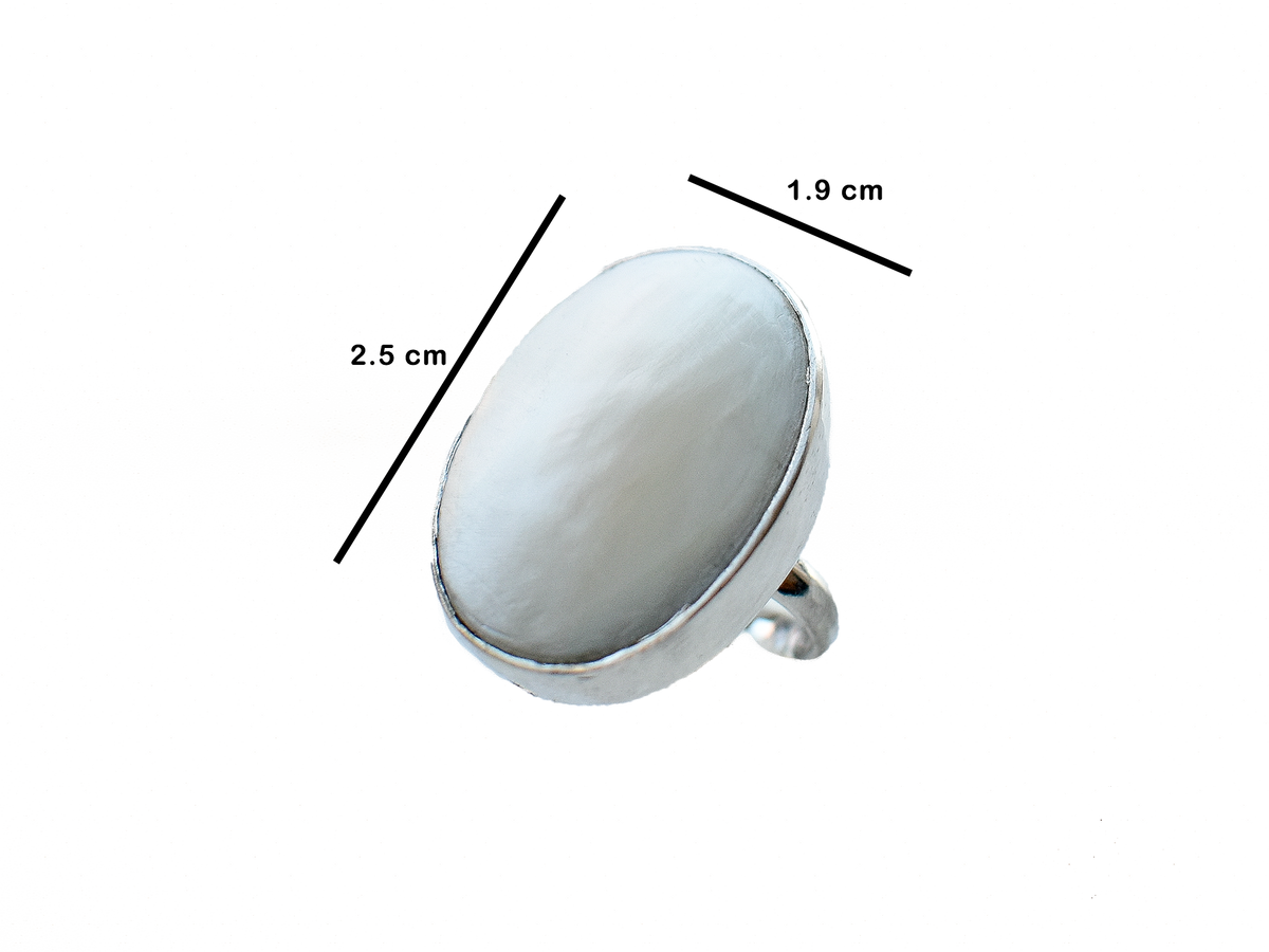 Mother of Pearl - Handmade 925 Sterling Silver Ring