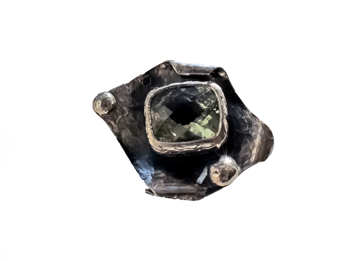 Green Amethyst - Handmade 925 Sterling Silver Ring