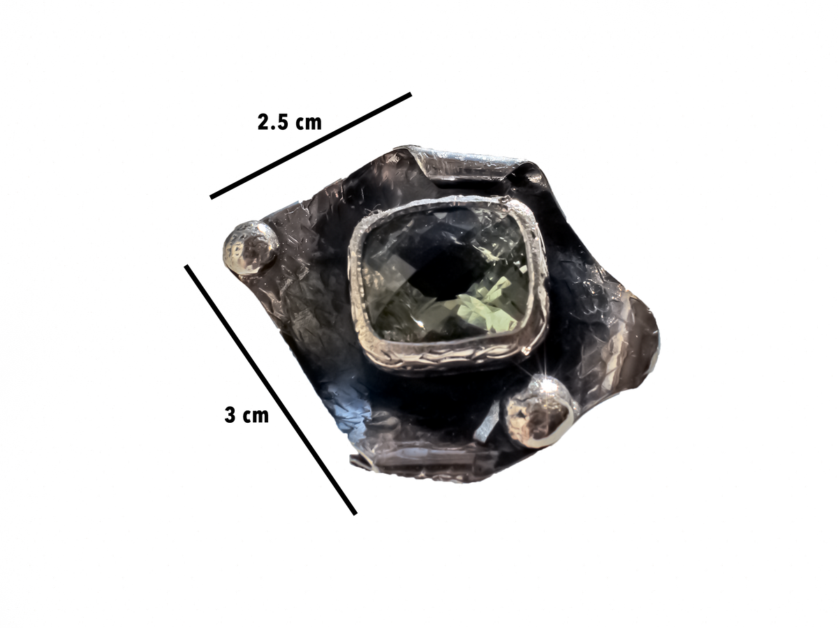 Green Amethyst - Handmade 925 Sterling Silver Ring