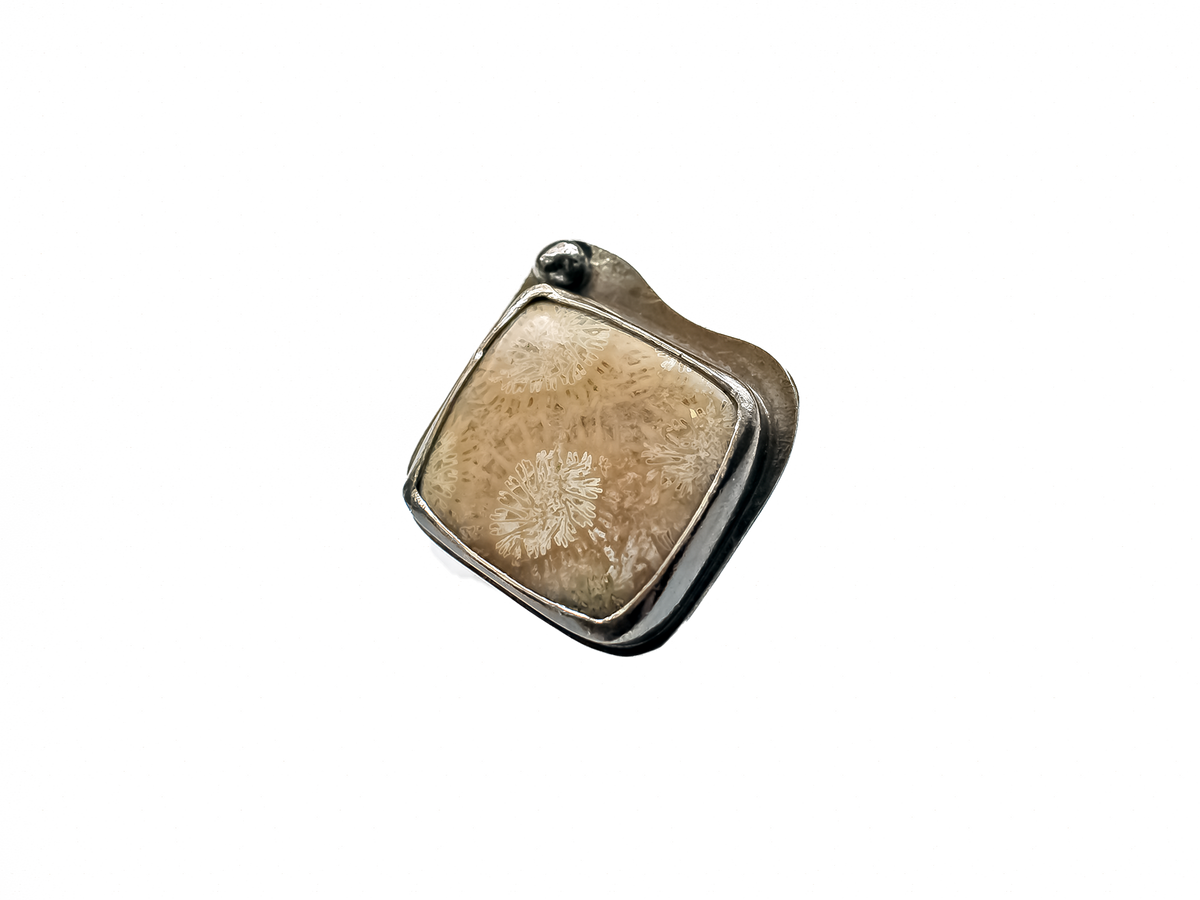 Fossil Coral - Handmade 925 Sterling Silver Metal Ring