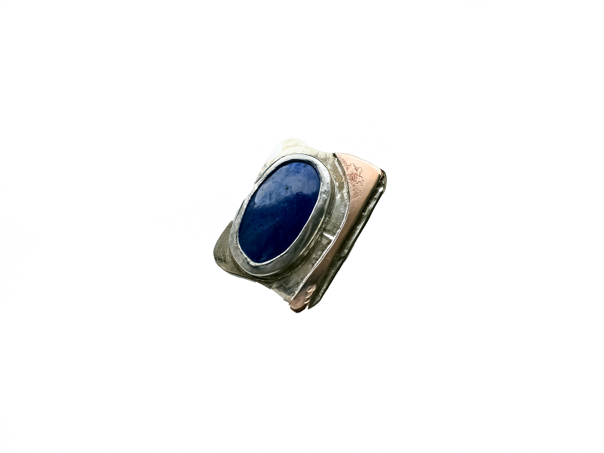 Lapis Lazuli - Handmade 925 Sterling Silver Bronze Metal Ring