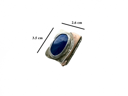 Lapis Lazuli - Handmade 925 Sterling Silver Bronze Metal Ring