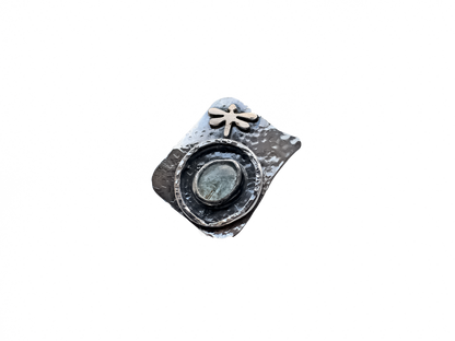 Aquamarine - Handmade 925 Sterling Silver Bronze Metal Ring