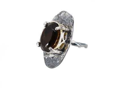 Smoky Quartz - Handmade Silver Ring
